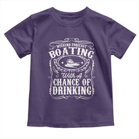 Funny Weekend Forecast Boating With A Chance Of Drinking Toddler T Shirt Pontoon Boat Captain - Wonder Print Shop