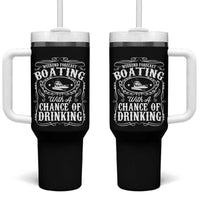Funny Weekend Forecast Boating With A Chance Of Drinking Tumbler With Handle Pontoon Boat Captain - Wonder Print Shop