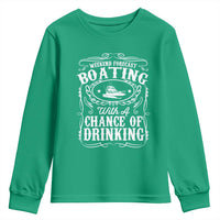 Funny Weekend Forecast Boating With A Chance Of Drinking Youth Sweatshirt Pontoon Boat Captain - Wonder Print Shop