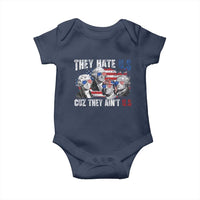 Funny They Hate Us Cuz They Ain't Us Baby Onesie Founding Fathers 4th of July American Flag - Wonder Print Shop