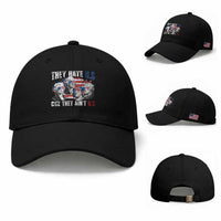 Funny They Hate Us Cuz They Ain't Us Baseball Cap Founding Fathers 4th of July American Flag