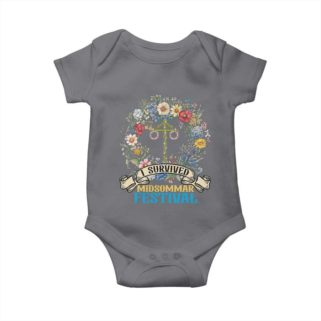 Funny I Survived Midsommar Festival Baby Onesie Sweden Summer Festival Maypole