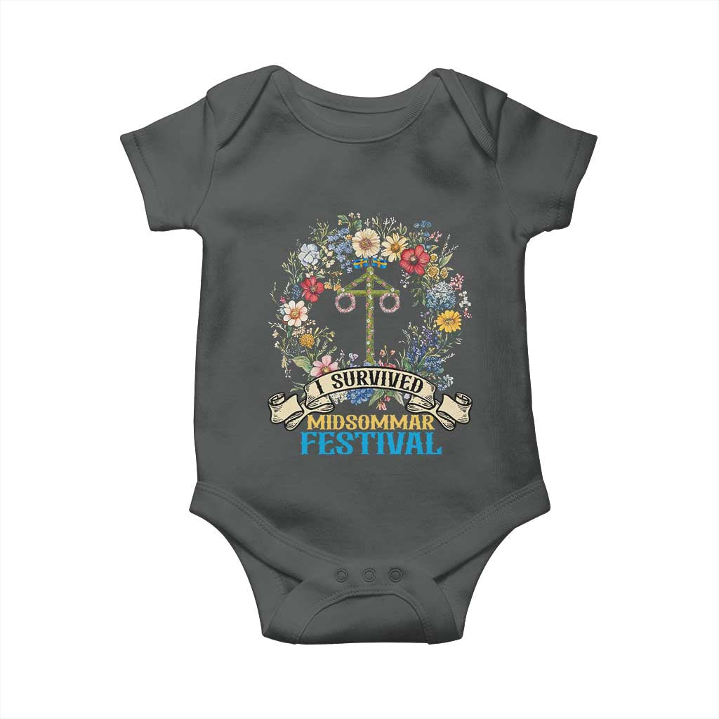 Funny I Survived Midsommar Festival Baby Onesie Sweden Summer Festival Maypole