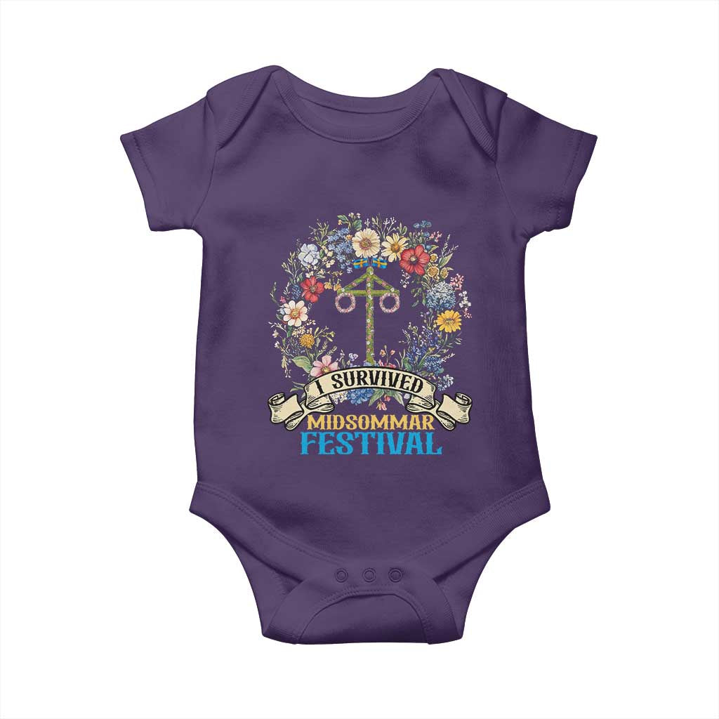 Funny I Survived Midsommar Festival Baby Onesie Sweden Summer Festival Maypole