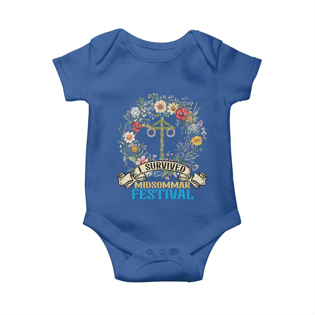 Funny I Survived Midsommar Festival Baby Onesie Sweden Summer Festival Maypole