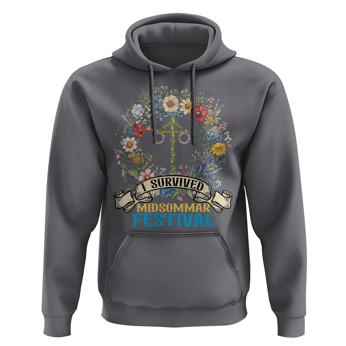 Funny I Survived Midsommar Festival Hoodie Sweden Summer Festival Maypole