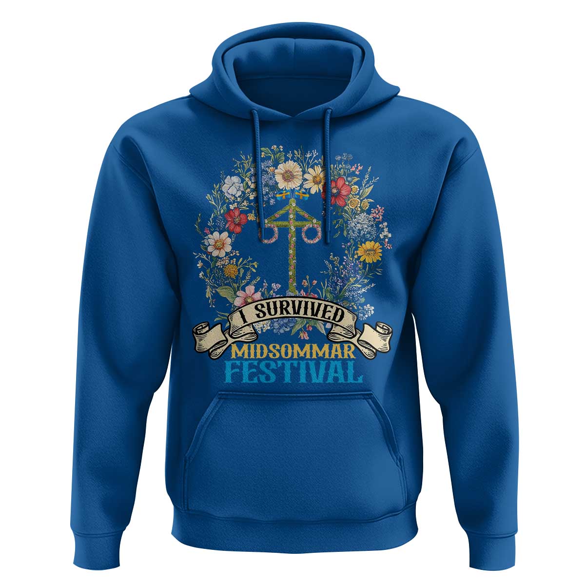 Funny I Survived Midsommar Festival Hoodie Sweden Summer Festival Maypole