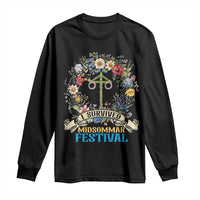 Funny I Survived Midsommar Festival Long Sleeve Shirt Sweden Summer Festival Maypole