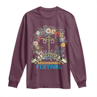 Funny I Survived Midsommar Festival Long Sleeve Shirt Sweden Summer Festival Maypole