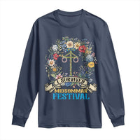 Funny I Survived Midsommar Festival Long Sleeve Shirt Sweden Summer Festival Maypole