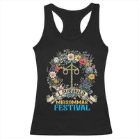 Funny I Survived Midsommar Festival Racerback Tank Top Sweden Summer Festival Maypole