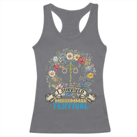 Funny I Survived Midsommar Festival Racerback Tank Top Sweden Summer Festival Maypole