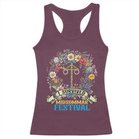 Funny I Survived Midsommar Festival Racerback Tank Top Sweden Summer Festival Maypole