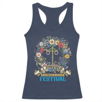 Funny I Survived Midsommar Festival Racerback Tank Top Sweden Summer Festival Maypole