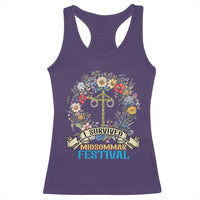 Funny I Survived Midsommar Festival Racerback Tank Top Sweden Summer Festival Maypole