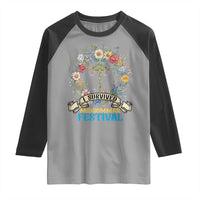 Funny I Survived Midsommar Festival Raglan Shirt Sweden Summer Festival Maypole