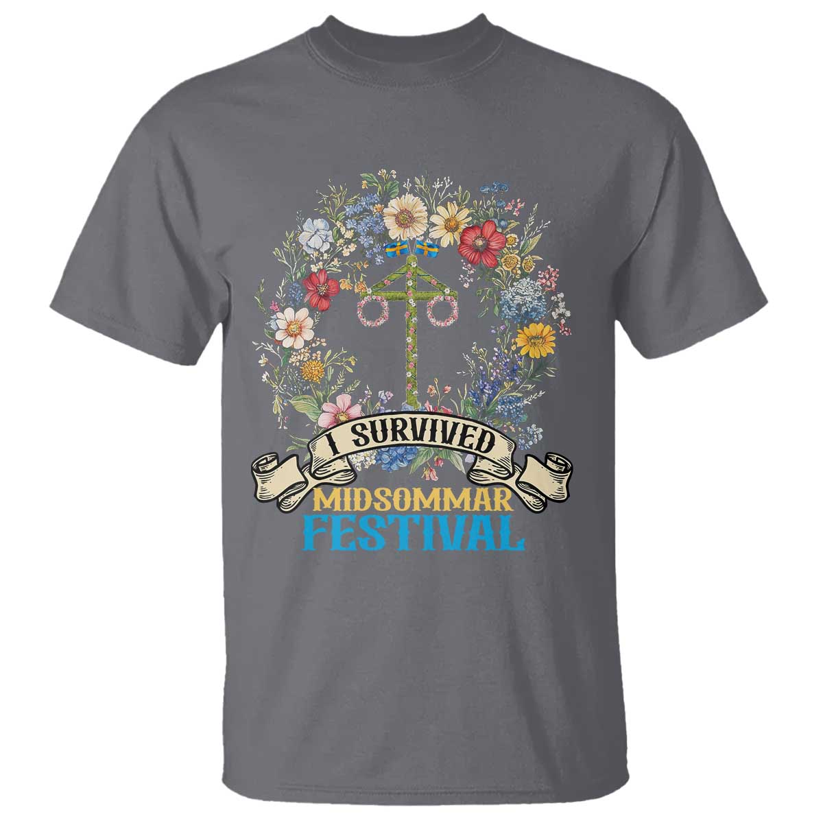 Funny I Survived Midsommar Festival T Shirt Sweden Summer Festival Maypole