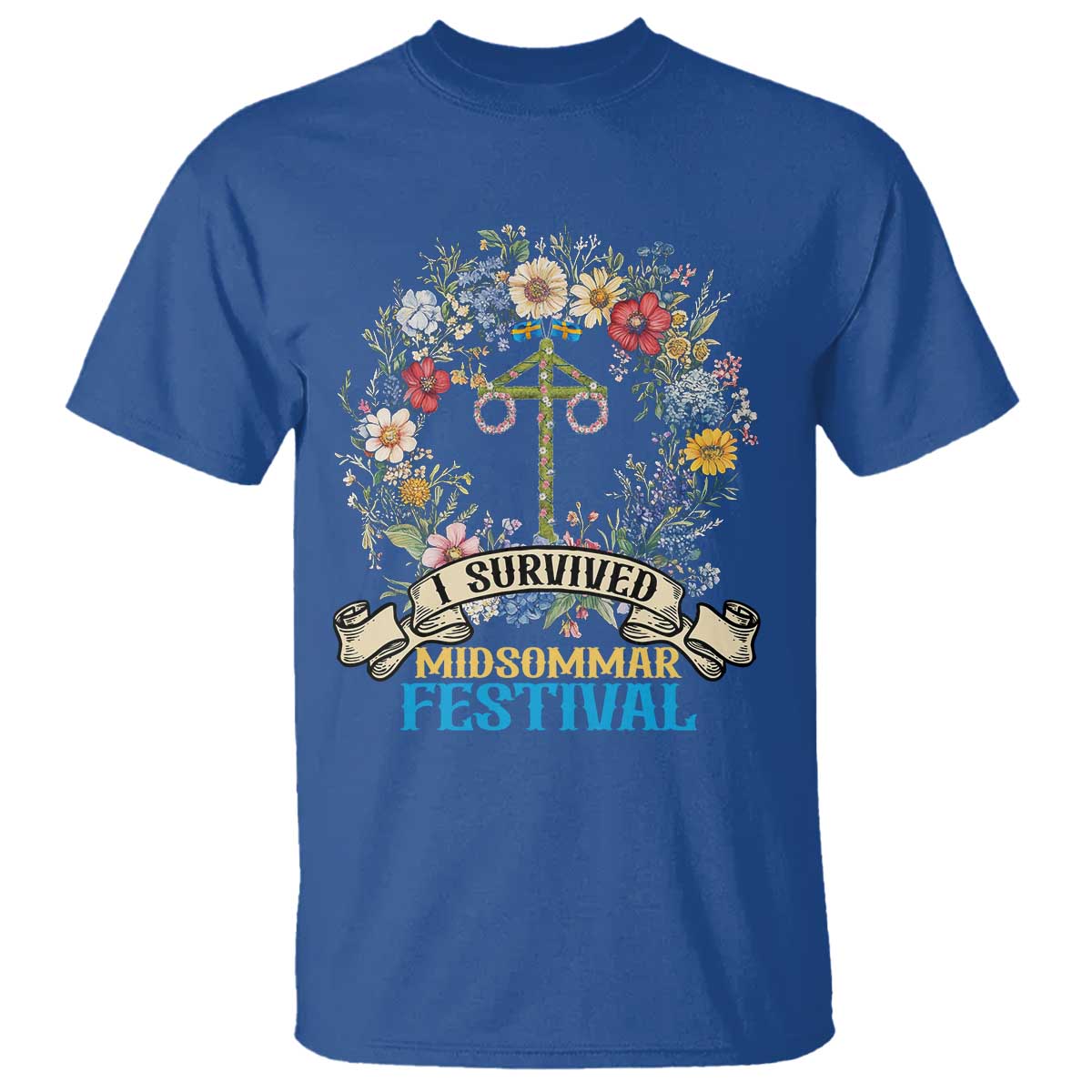 Funny I Survived Midsommar Festival T Shirt Sweden Summer Festival Maypole