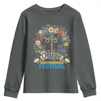 Funny I Survived Midsommar Festival Youth Sweatshirt Sweden Summer Festival Maypole