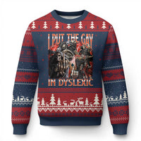Funny I Put The Gay In Dyslexic Ugly Christmas Sweater Hard Skeleton Meme Bootleg - Wonder Print Shop