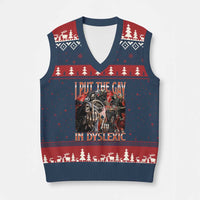 Funny I Put The Gay In Dyslexic V-Neck Knit Sweater Vest Hard Skeleton Meme Bootleg - Wonder Print Shop