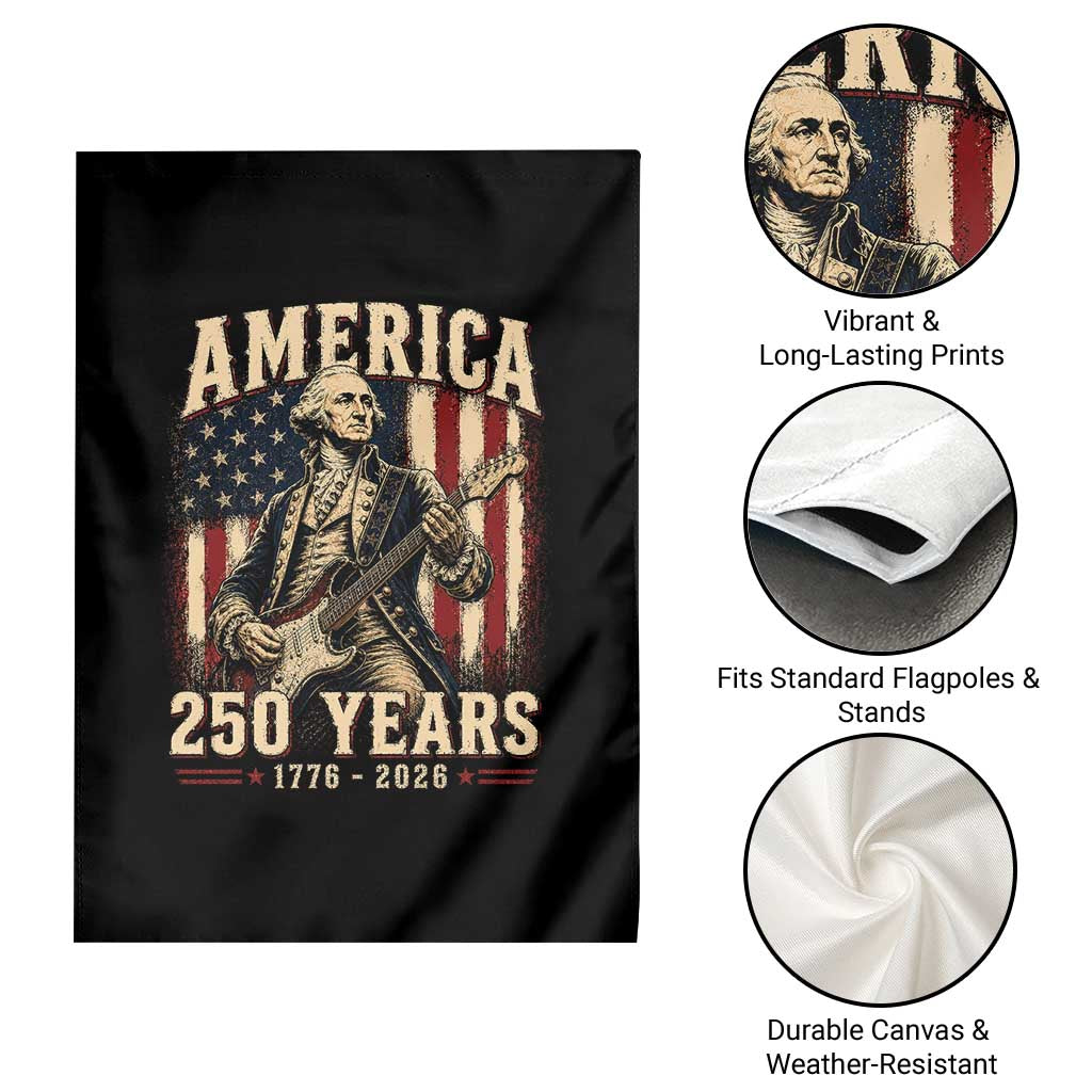 George Washington Playing Guitar 4th July US 250th Anniversary Garden Flag