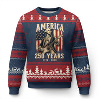 George Washington Playing Guitar 4th July US 250th Anniversary Ugly Christmas Sweater
