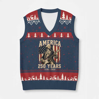 George Washington Playing Guitar 4th July US 250th Anniversary V-Neck Knit Sweater Vest