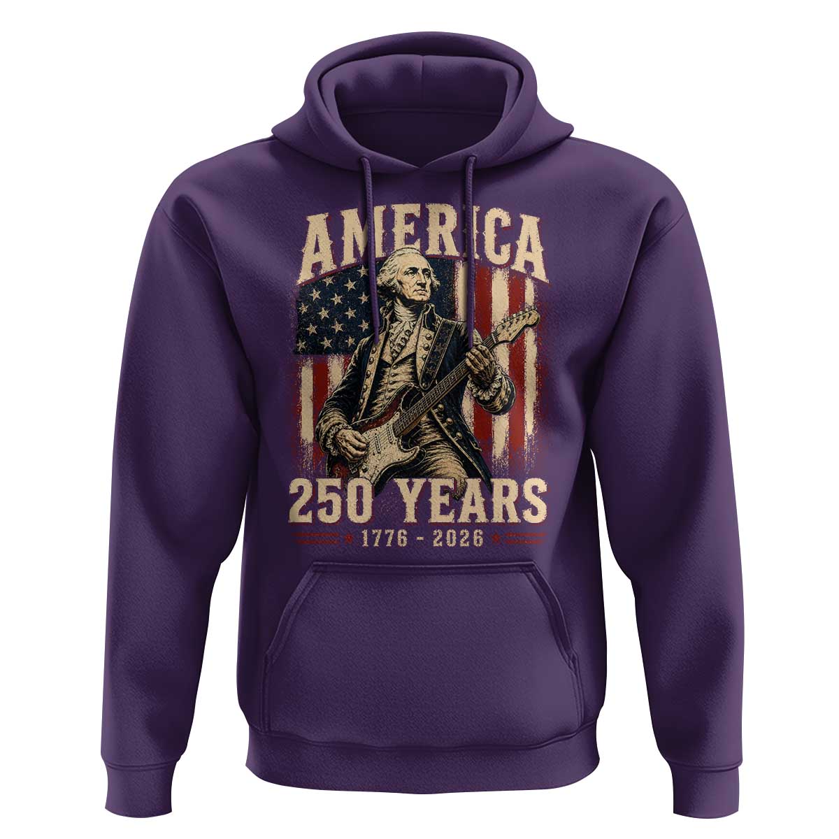 George Washington Playing Guitar 4th July US 250th Anniversary Hoodie