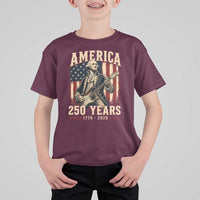 George Washington Playing Guitar 4th July US 250th Anniversary T Shirt For Kid