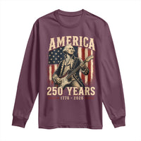 George Washington Playing Guitar 4th July US 250th Anniversary Long Sleeve Shirt