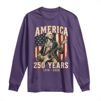 George Washington Playing Guitar 4th July US 250th Anniversary Long Sleeve Shirt