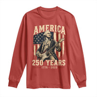 George Washington Playing Guitar 4th July US 250th Anniversary Long Sleeve Shirt