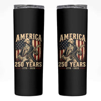 George Washington Playing Guitar 4th July US 250th Anniversary Skinny Tumbler