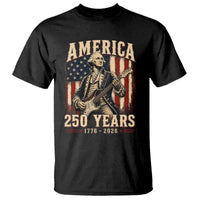 George Washington Playing Guitar 4th July US 250th Anniversary T Shirt