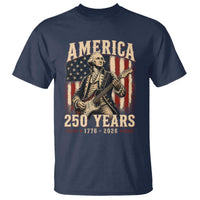 George Washington Playing Guitar 4th July US 250th Anniversary T Shirt