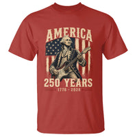 George Washington Playing Guitar 4th July US 250th Anniversary T Shirt