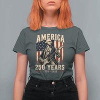 George Washington Playing Guitar 4th July US 250th Anniversary T Shirt For Women