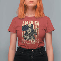 George Washington Playing Guitar 4th July US 250th Anniversary T Shirt For Women