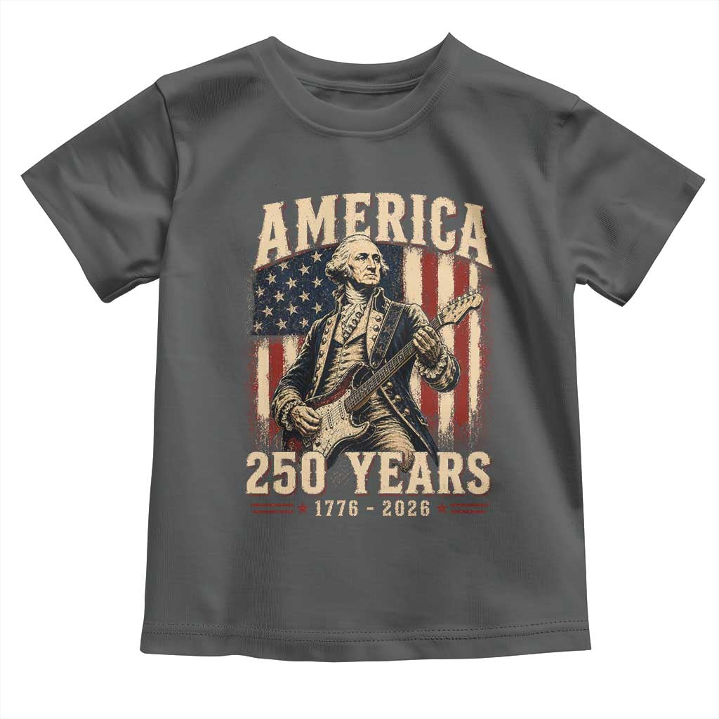 George Washington Playing Guitar 4th July US 250th Anniversary Toddler T Shirt