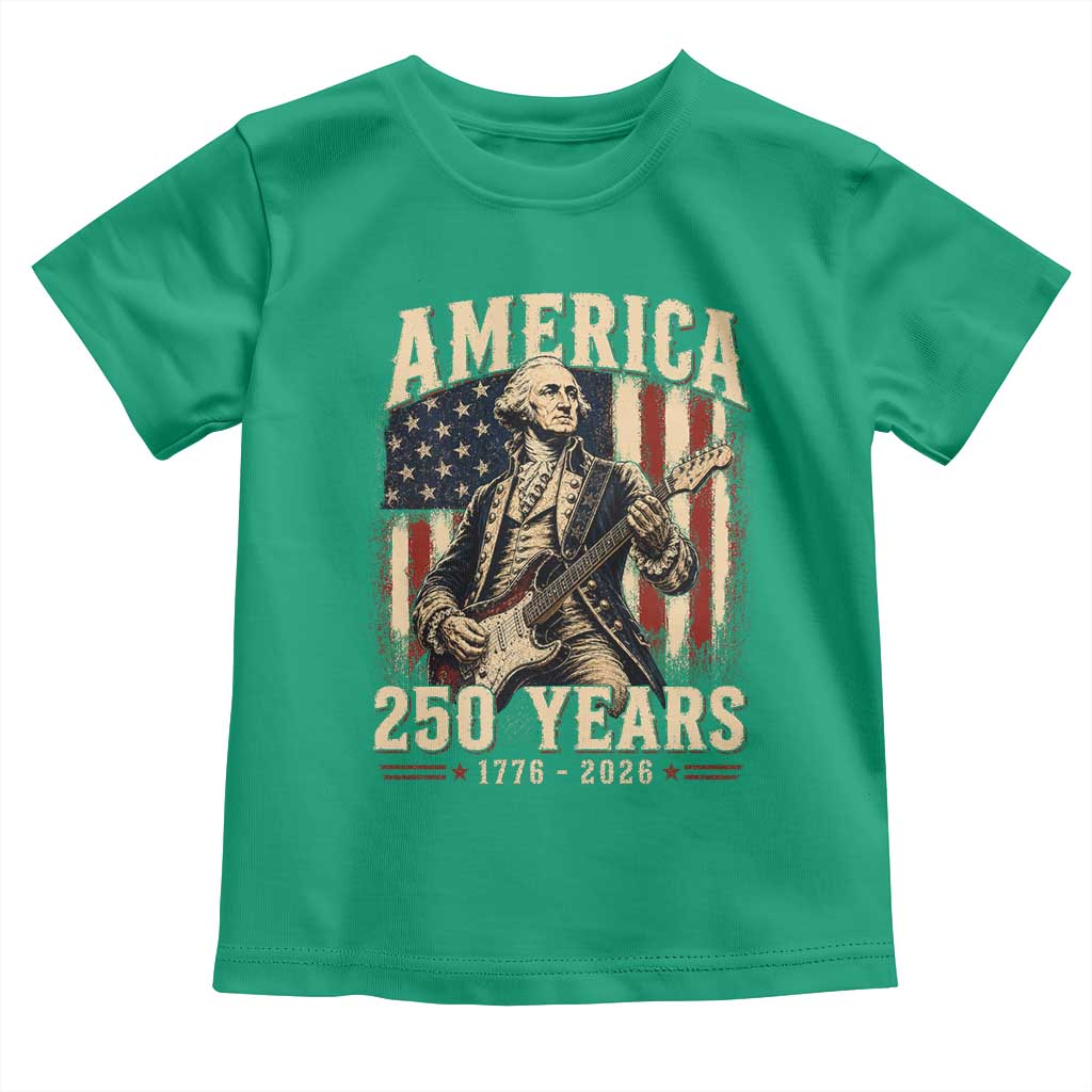 George Washington Playing Guitar 4th July US 250th Anniversary Toddler T Shirt