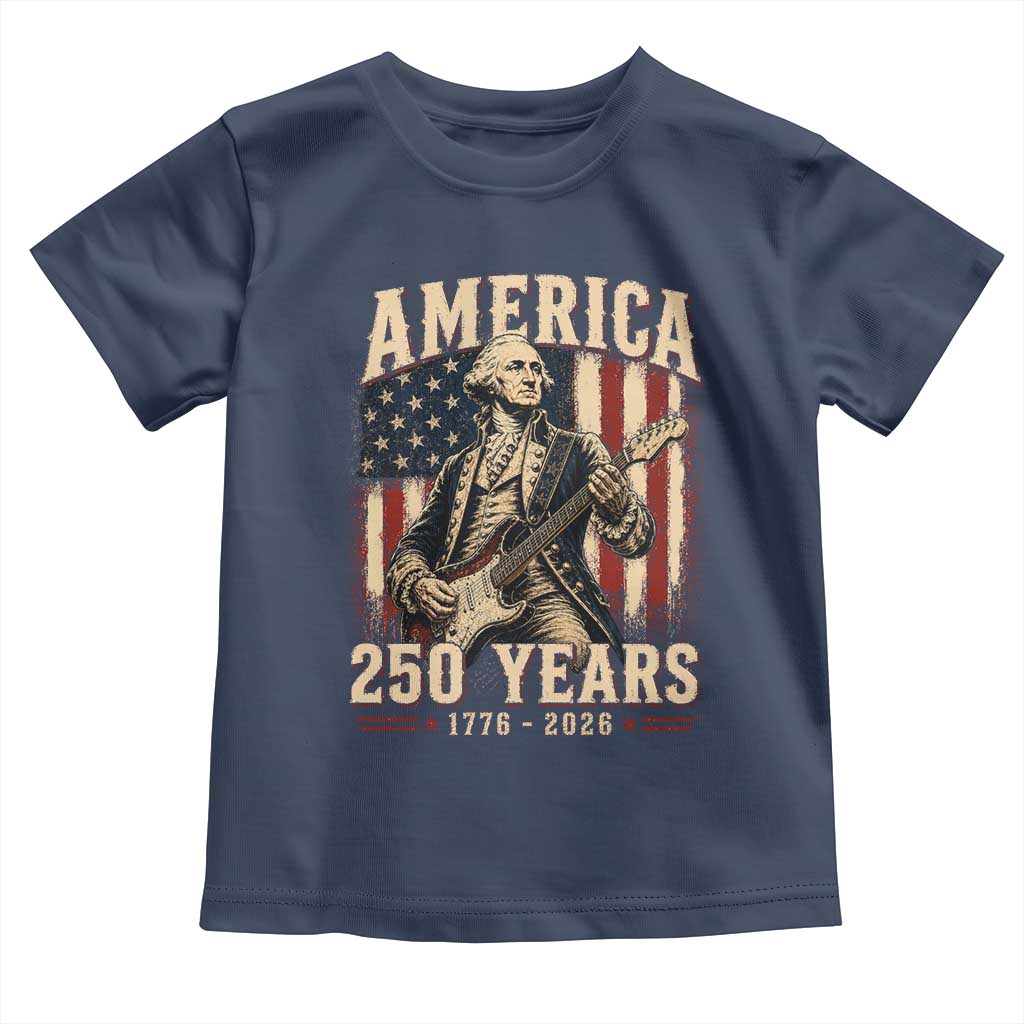 George Washington Playing Guitar 4th July US 250th Anniversary Toddler T Shirt