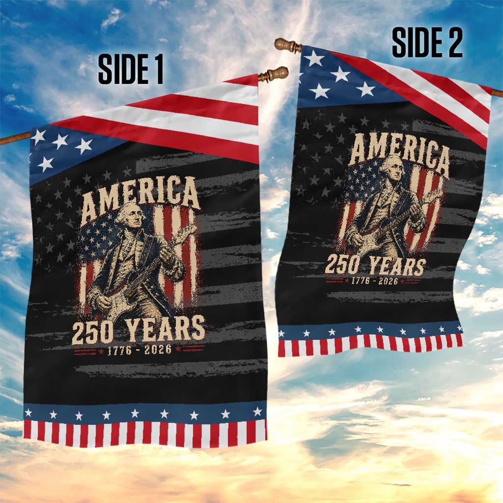 George Washington Playing Guitar 4th July US 250th Anniversary Patriotic Garden Flag