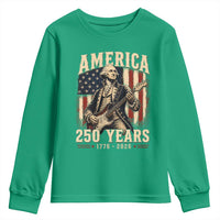 George Washington Playing Guitar 4th July US 250th Anniversary Youth Sweatshirt