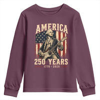 George Washington Playing Guitar 4th July US 250th Anniversary Youth Sweatshirt