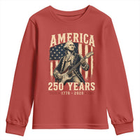 George Washington Playing Guitar 4th July US 250th Anniversary Youth Sweatshirt
