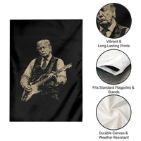 US Nation's Leader Playing Electic Rock Guitar Retro Vintage Garden Flag
