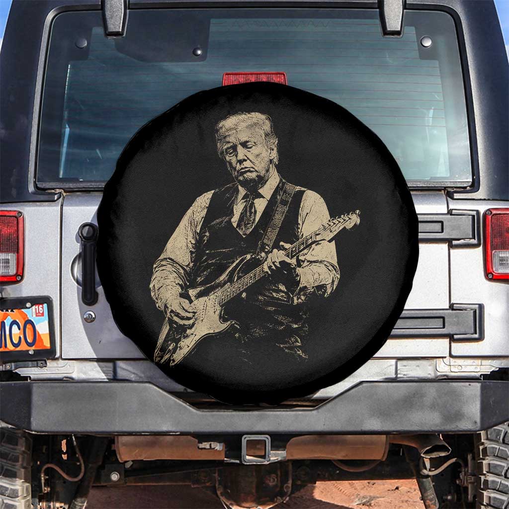 US Nation's Leader Playing Electic Rock Guitar Retro Vintage Spare Tire Cover