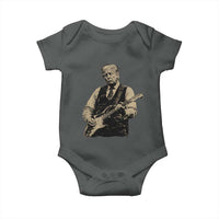 US Nation's Leader Playing Electic Rock Guitar Retro Vintage Baby Onesie