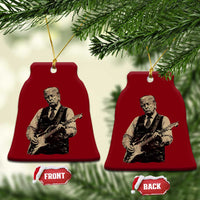 US Nation's Leader Playing Electic Rock Guitar Retro Vintage Ceramic Ornament